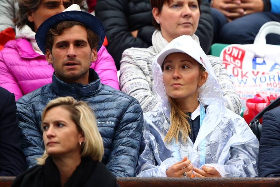 La signora Djokovic osserva il marito in campo (Getty Images)
